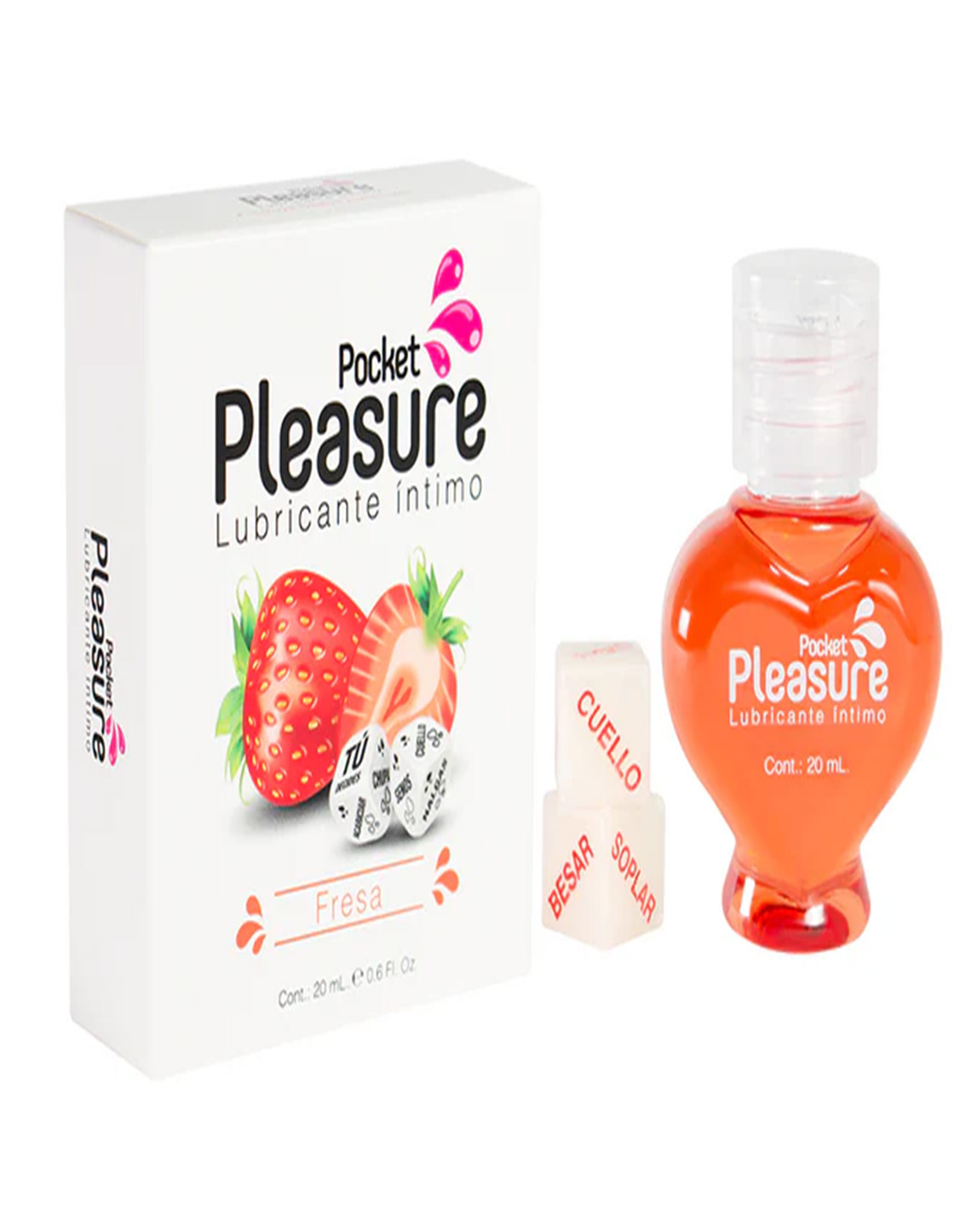 Lubricante x 20 ml fresa y cereza pocket pleasure